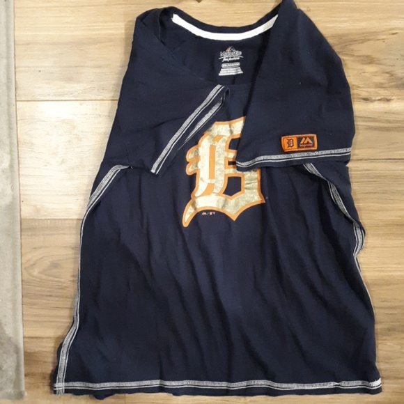 Majestic Detroit Womens Navy T-shirt. - Picture 4 of 6